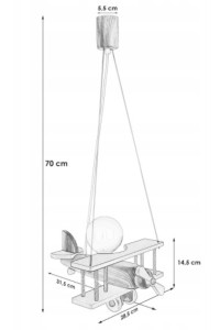 Lampa wisząca Samolot mały zielony