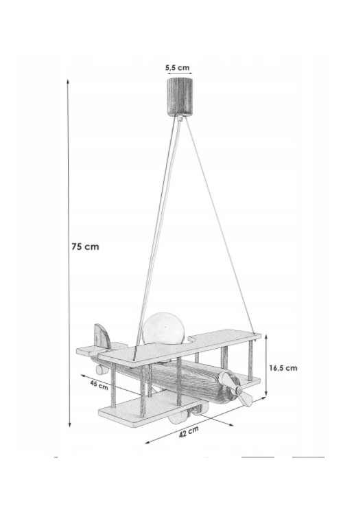 Lampa wisząca Samolot duży niebiesko-czarno-czerwony