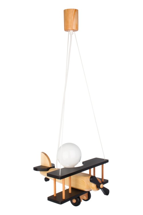 Lampa wisząca Samolot mały czarno-naturalny
