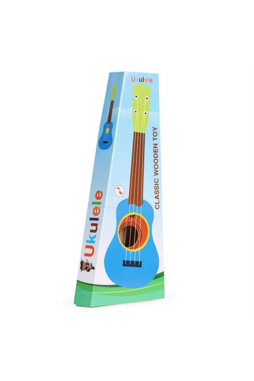 Gitara ukulele dla dzieci drewniana 4 struny nylonowe ECOTOYS