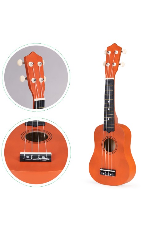 Gitara ukulele dla dzieci drewniana 4 struny nylonowe ECOTOYS