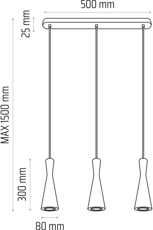 Lampa wisząca dąb Vegas 3pł