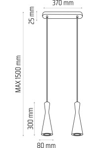 Lampa wisząca czarna Vegas 2 pł