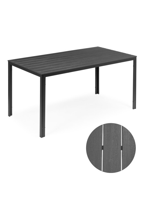 Stół ogrodowy 6-osobowy 156x78 cm polywood meble na taras szary