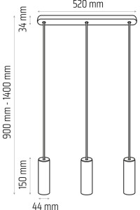 Lampa wisząca biała Madera 3 pł