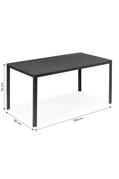 Stół ogrodowy 6-osobowy 156x78 cm polywood meble na taras szary