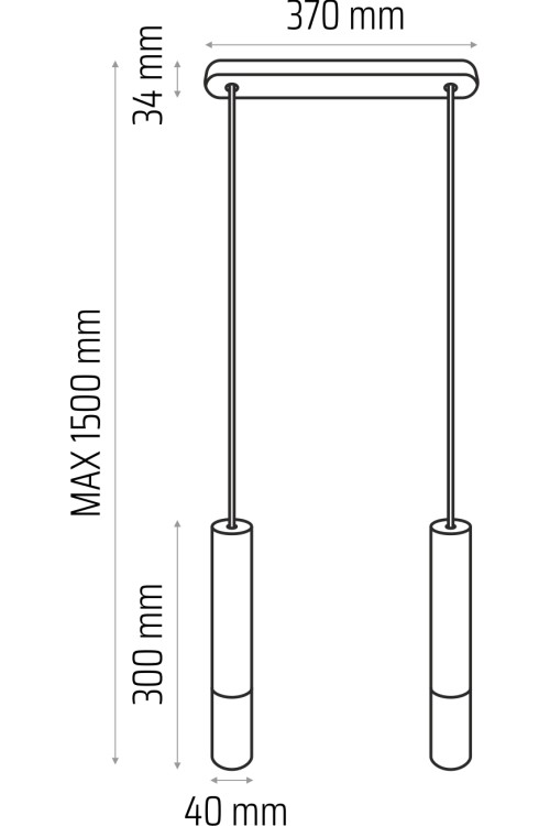 Lampa wisząca Madera2 klosz 2 pł czarny