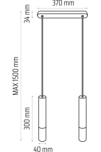 Lampa wisząca Madera2 klosz 2pł szary