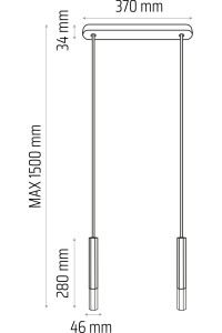 Lampa wisząca Madera2 Hexa 2pł klosz biały
