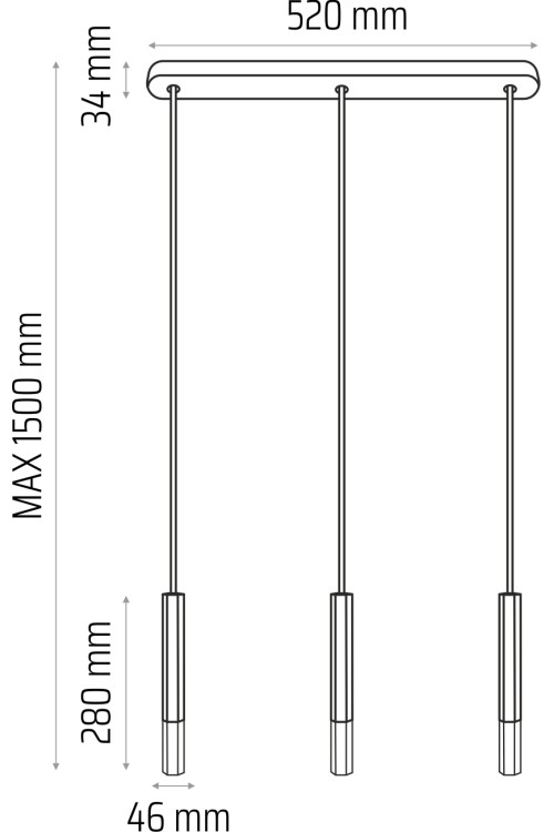 Lampa wisząca Madera2 Hexa 3pł klosz szary