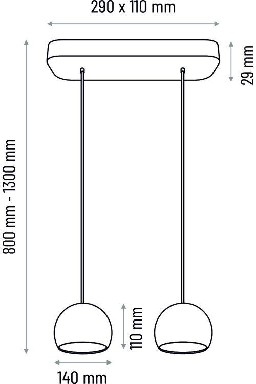 Lampa wisząca biała Balli Kule 2pł