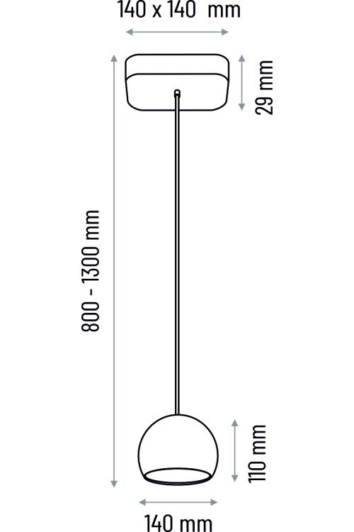 Lampa wisząca szara Balli Kule 1pł