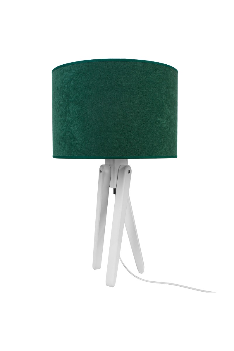 Lampa stołowa biały TRIVET butelkowa zieleń