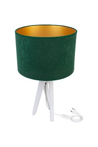 Lampa stołowa biały TRIVET butelkowa zieleń