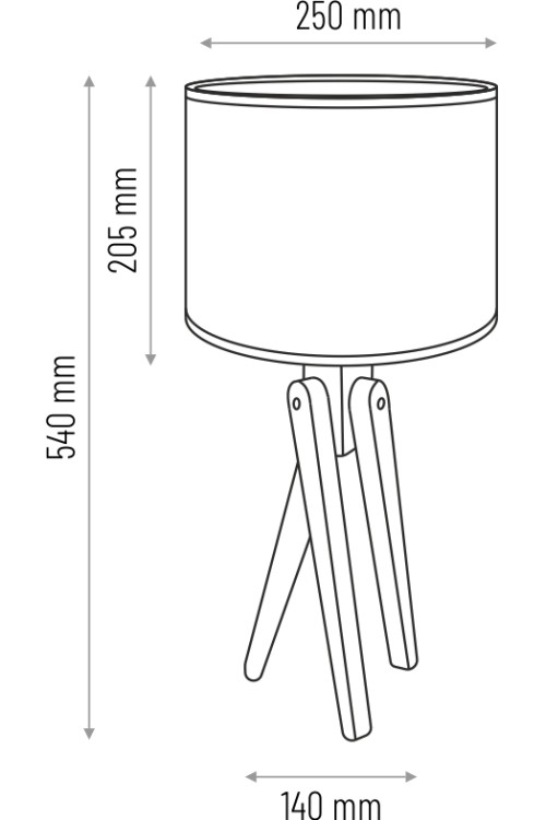 Lampa stołowa biała TRIVET szara