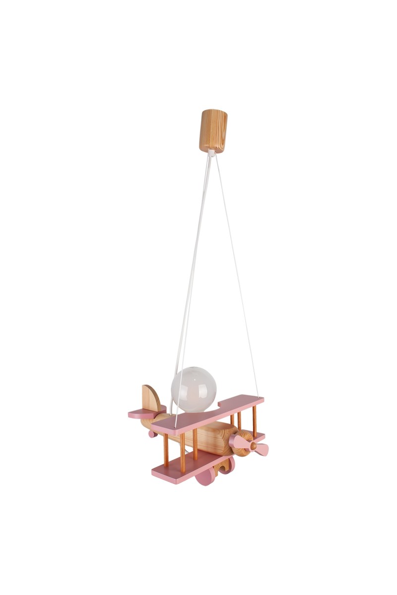 Lampa wisząca Samolot mały - naturalno-różowy