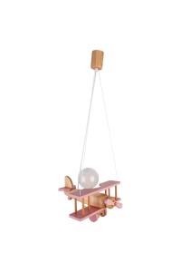 Lampa wisząca Samolot mały - naturalno-różowy