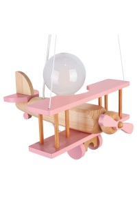 Lampa wisząca Samolot mały - naturalno-różowy