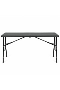 Stół ogrodowy cateringowy 153x70 cm składany w walizkę czarny MultiGarden