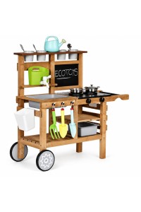 Kuchnia błotna ogrodowa outdoor dla dzieci z akcesoriami tablica kredowa ECOTOYS