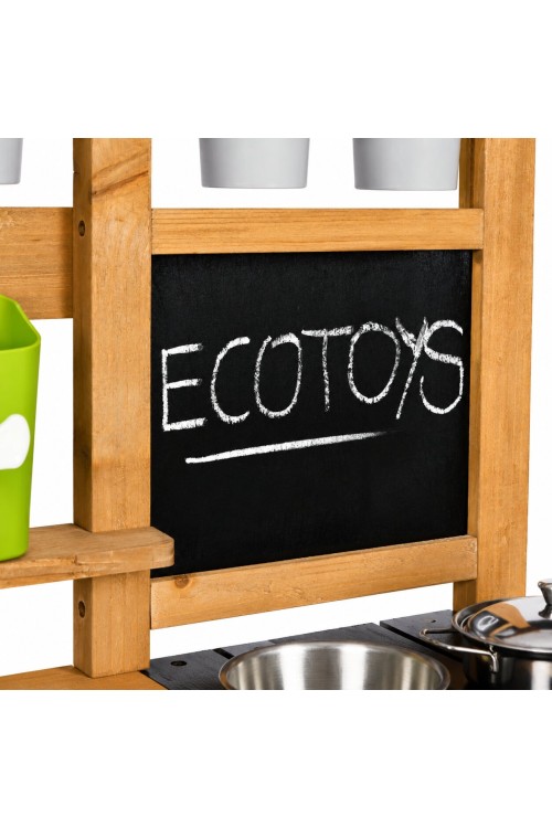 Kuchnia błotna ogrodowa outdoor dla dzieci z akcesoriami tablica kredowa ECOTOYS