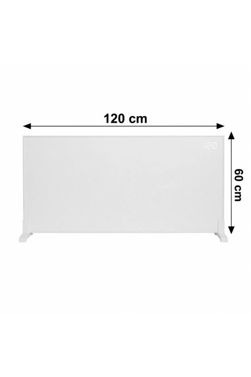 Grzejnik na podczerwień z wyświetlaczem LED panel grzewczy 60x120 cm promiennik IR 1200W WIFI