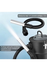 Przemysłowy odkurzacz kominkowy do pieca popiołu sadzy żaroodporny 15l 800W