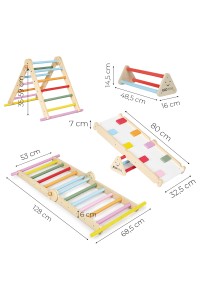 Drewniany plac zabaw dla dzieci zestaw wspinaczkowy Montessori drabinka równoważnia LUNA ECOTOYS