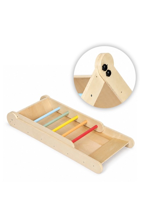 Drewniany plac zabaw dla dzieci zestaw wspinaczkowy Montessori drabinka z rampą HENRY ECOTOYS