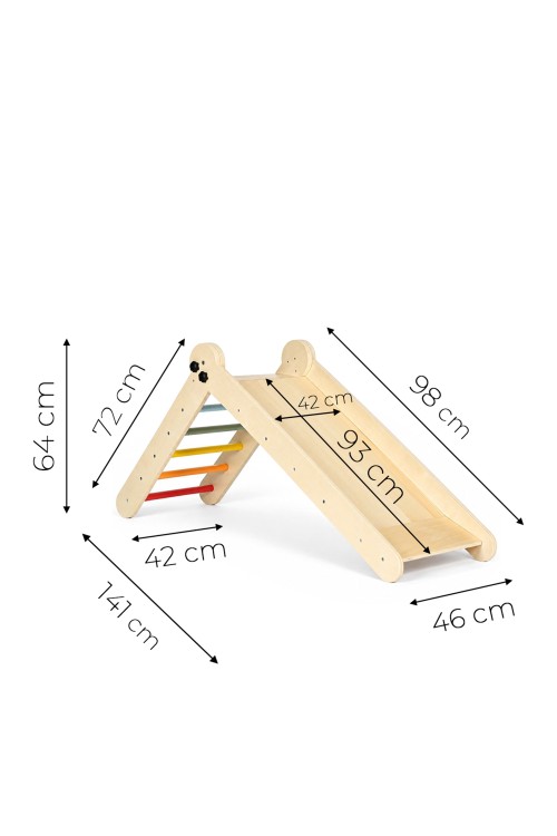 Drewniany plac zabaw dla dzieci zestaw wspinaczkowy Montessori drabinka z rampą HENRY ECOTOYS