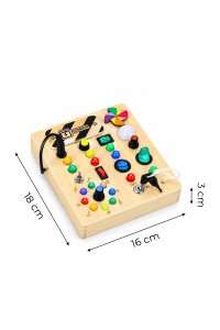Drewniana tablica manipulacyjna interaktywna przełączniki światła LED ECOTOYS